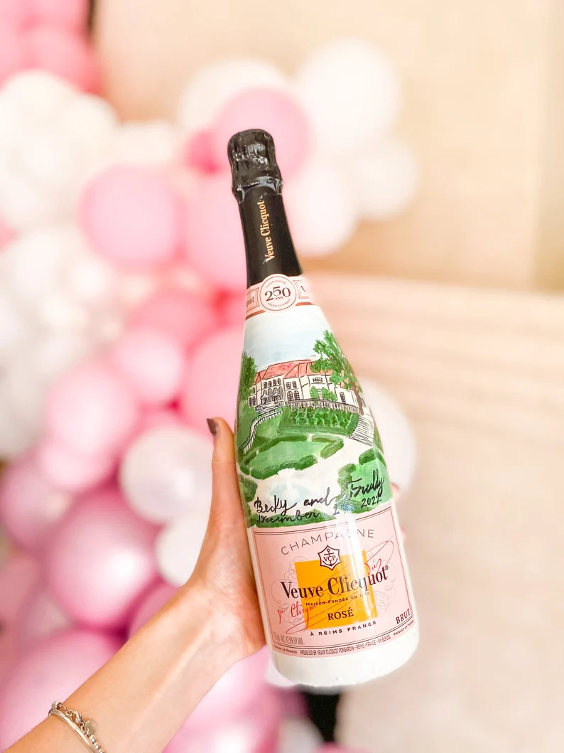 Custom Painted Champagne Bottle | Etsy (US)