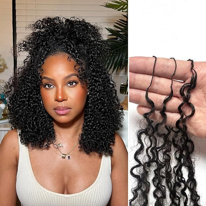 Afro Kinky Curly Knotless Pre-Separated Crochet Hair Extensions Kinky Curly Feather Hair Extensio... | Amazon (US)
