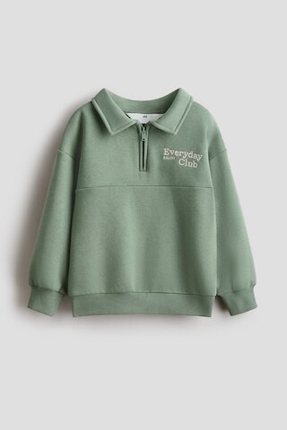 H & M - Sweatshirt mit Reißverschluss und Stickerei - Grün - Kinder | H&M (DE, AT, CH, NL, FI)
