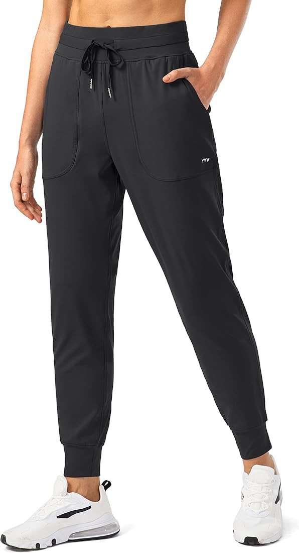 YYV Women's Joggers Pants High Waist Workout Sweatpants for Women Soft Lounging Athletic Jogger with | Amazon (US)