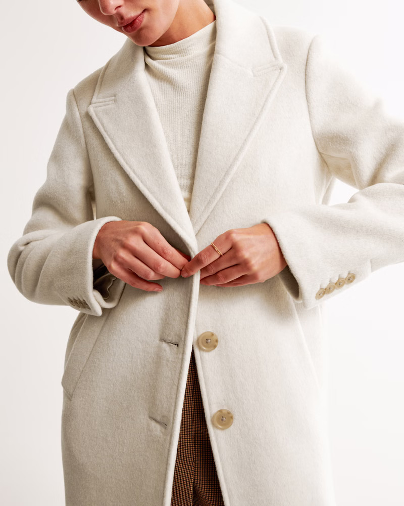 Women's Wool-Blend Tailored Topcoat | Women's Coats & Jackets | Abercrombie.com | Abercrombie & Fitch (US)