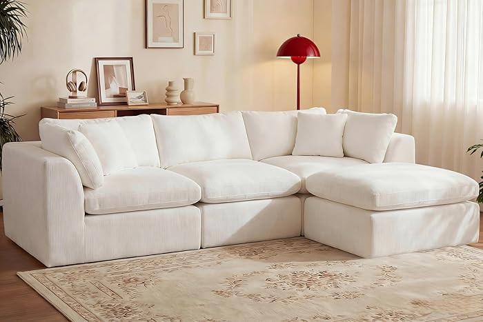 110'' Oversized Cloud Sectional Boneless Couch for Living Room, Modern Big Compressed L Shape Cou... | Amazon (US)