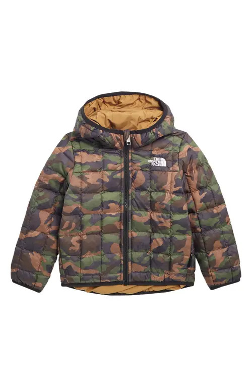 The North Face Kids' Reversible ThermoBall™ Hooded Jacket in Tnf Black Tnf Camo Small Print at Nordstrom, Size 2T | Nordstrom
