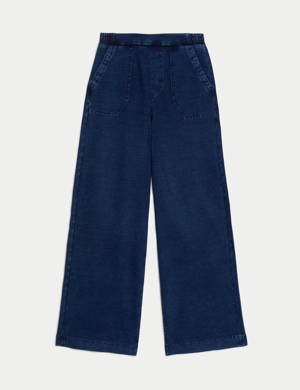Denim Elasticated Waist Wide Leg Trousers | Marks & Spencer (UK)