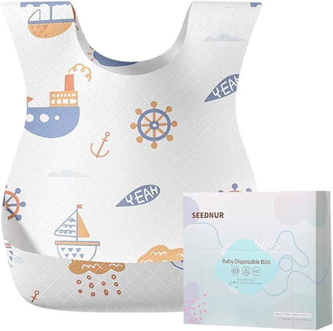 SEEDNUR Disposable Bibs for Toddlers Waterproof Bibs Baby Bibs for Eating 20 PCS | Amazon (US)
