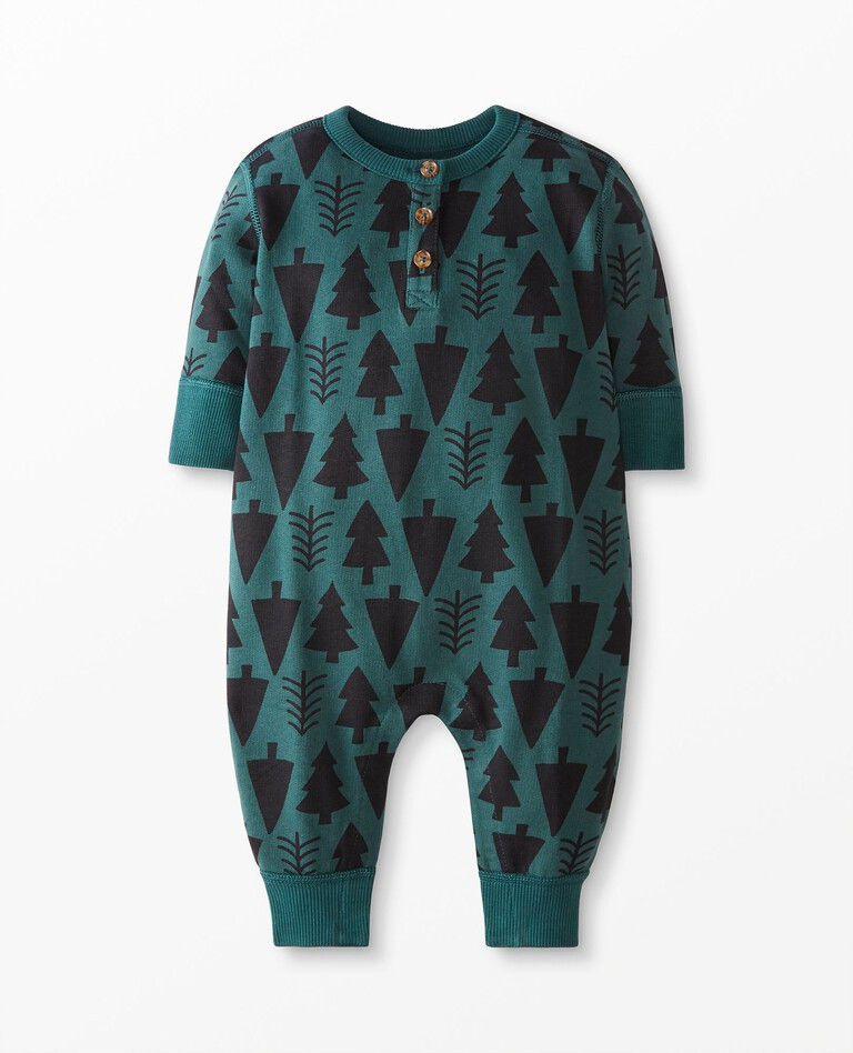 Baby Henley Romper In French Terry | Hanna Andersson