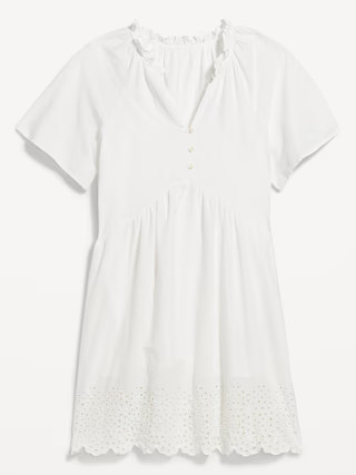 Split-Neck Mini Swing Dress | Old Navy (US)