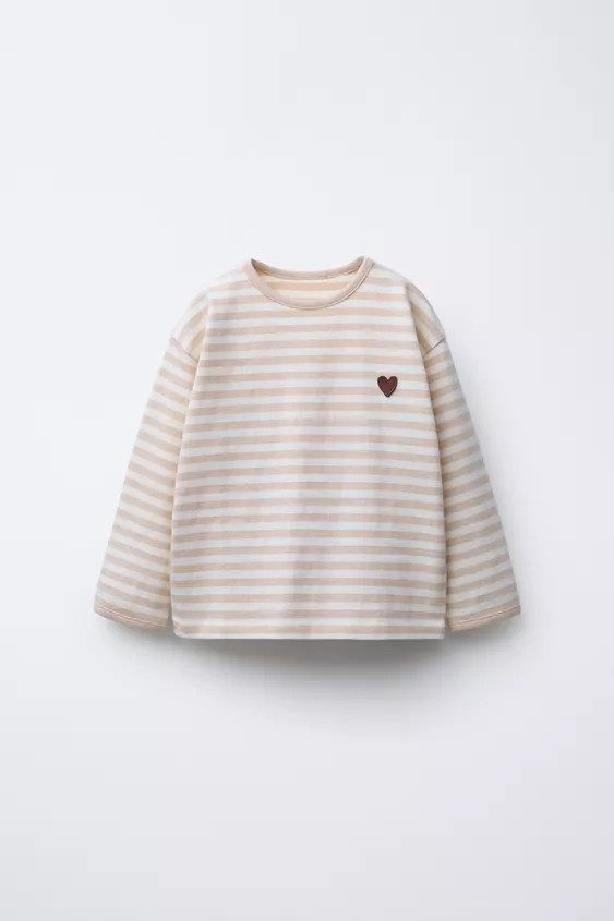 RIBBED T-SHIRT WITH EMBROIDERED DETAIL | Zara AU