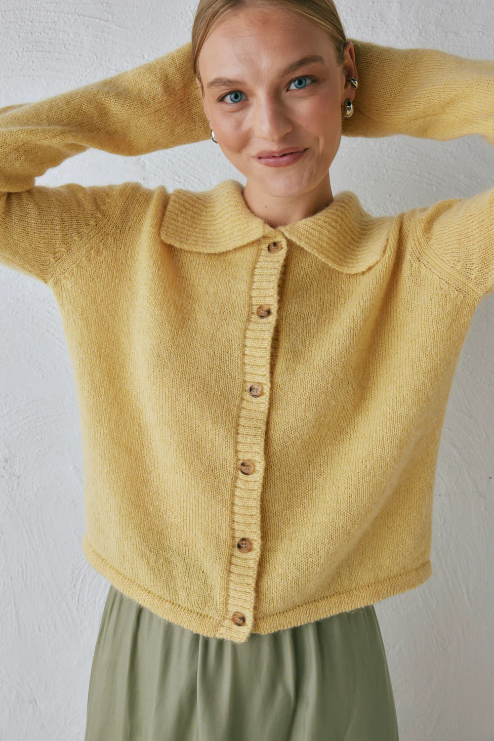 Avery Knit Cardigan Lemon | VRG Grl