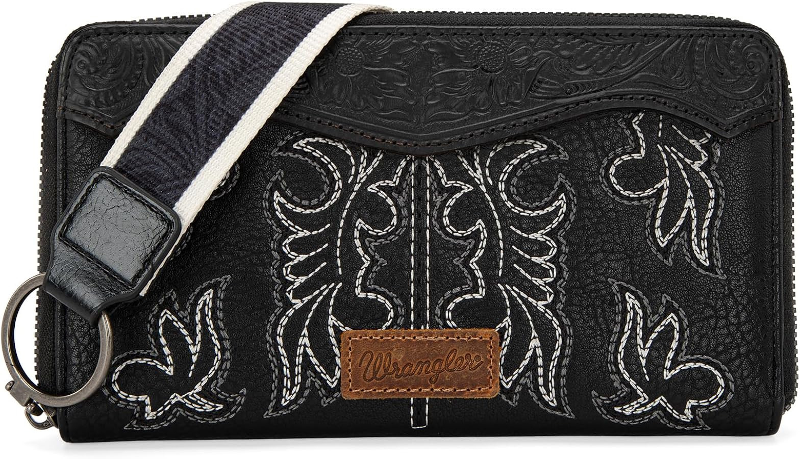 Wrangler Wristlet Western Wallet for Women Floral Tooled Clutch Boot Stitch Bifold Wallet with Ca... | Amazon (US)