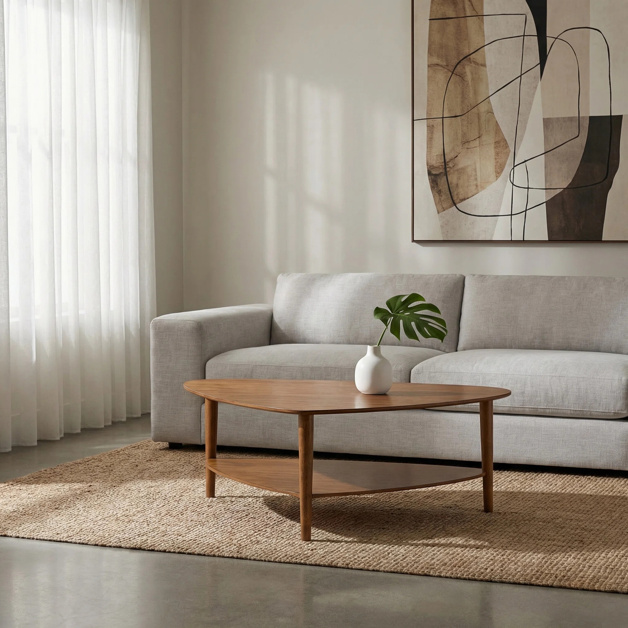 Gracie Oaks Triangular Wood Coffee Table | Wayfair | Wayfair North America