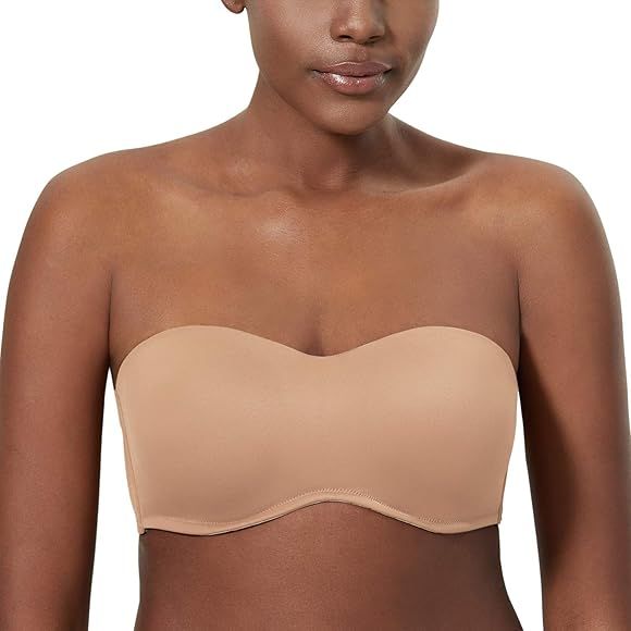 DELIMIRA Women's Seamless Underwire Bandeau Minimizer Strapless Bra for Large Bust | Amazon (US)