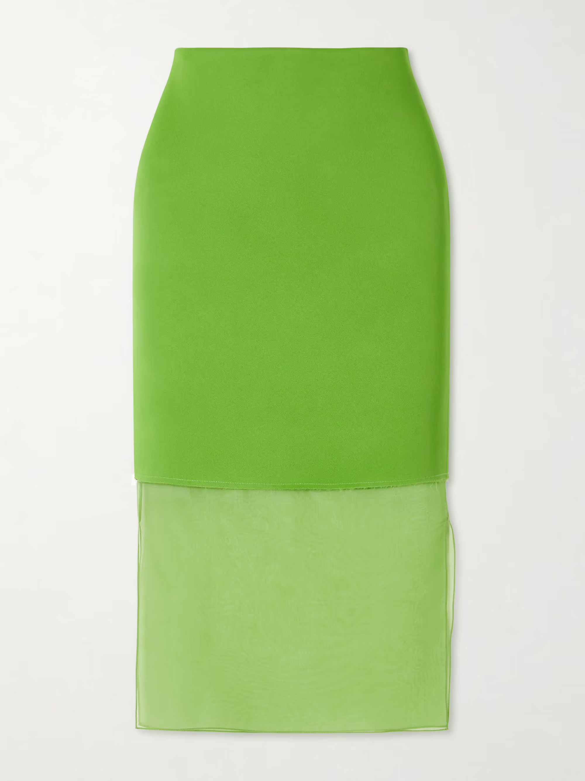 Sybil layered frayed satin-crepe and organza midi skirt | NET-A-PORTER (US)