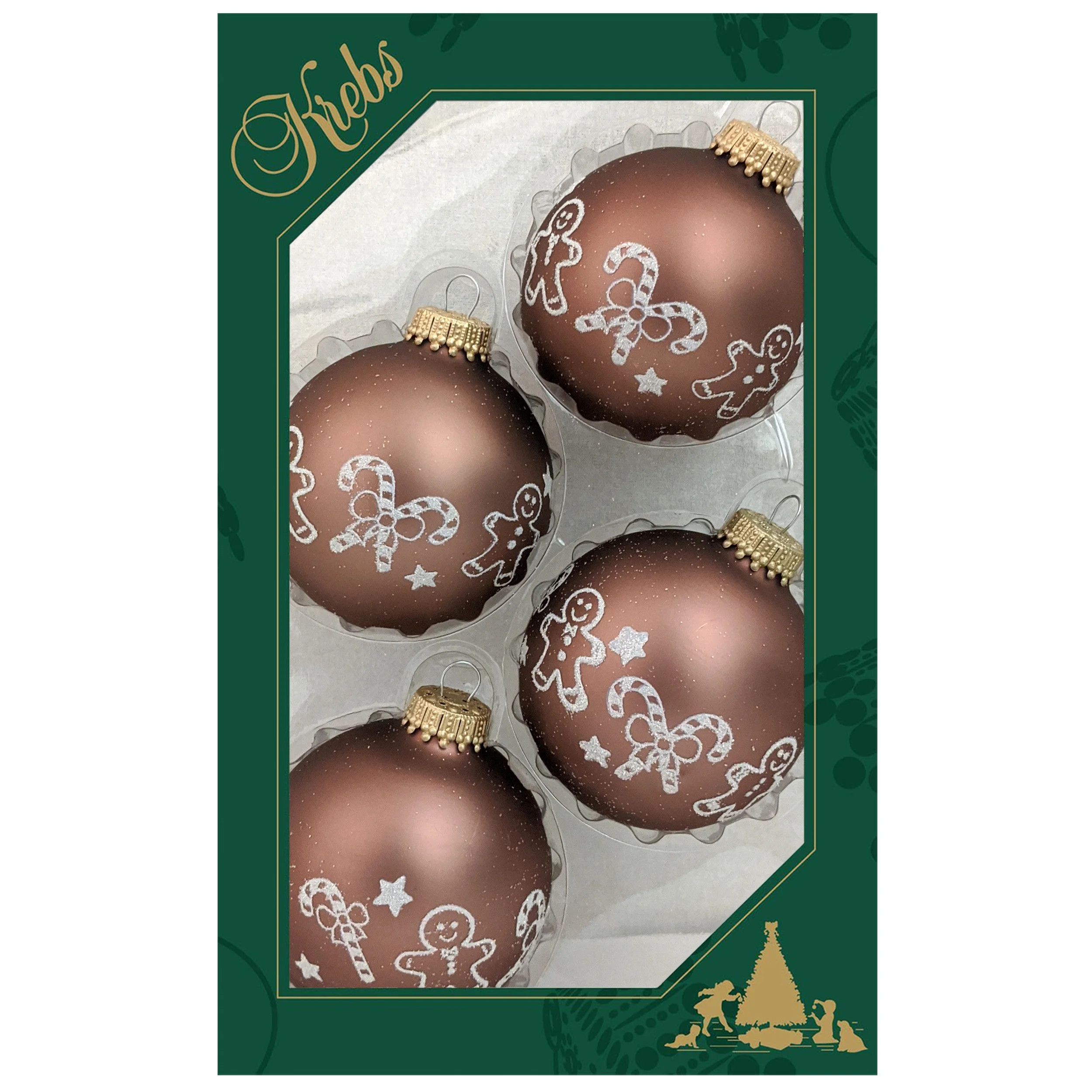 Glass Christmas Tree Ornaments - 67mm/2.625" [4 Pieces] Decorated Balls from Christmas by Krebs S... | Walmart (US)