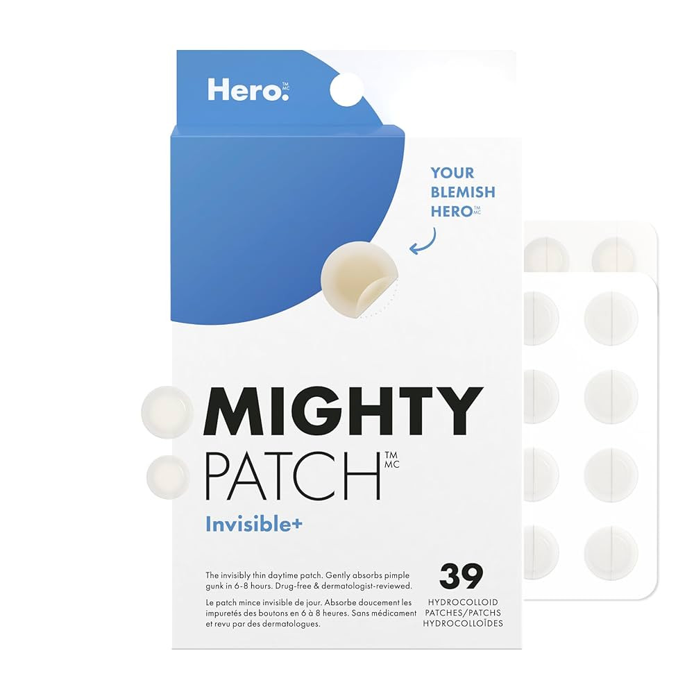 Mighty Patch Invisible+ - Ultra Thin Invisible Hydrocolloid Patch Spot Treatment (39 count) for F... | Amazon (CA)