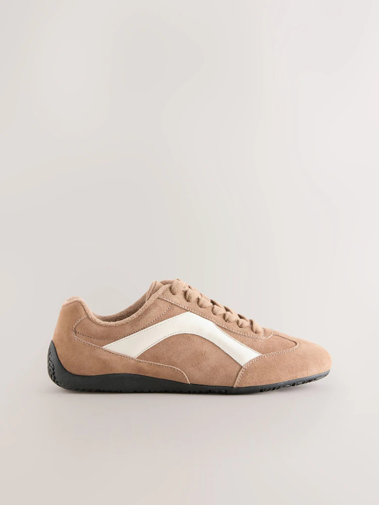 Buy Camel Suede Forever Comfort® Leather Slimsole Lace-Up Trainers from Next USA | Next US