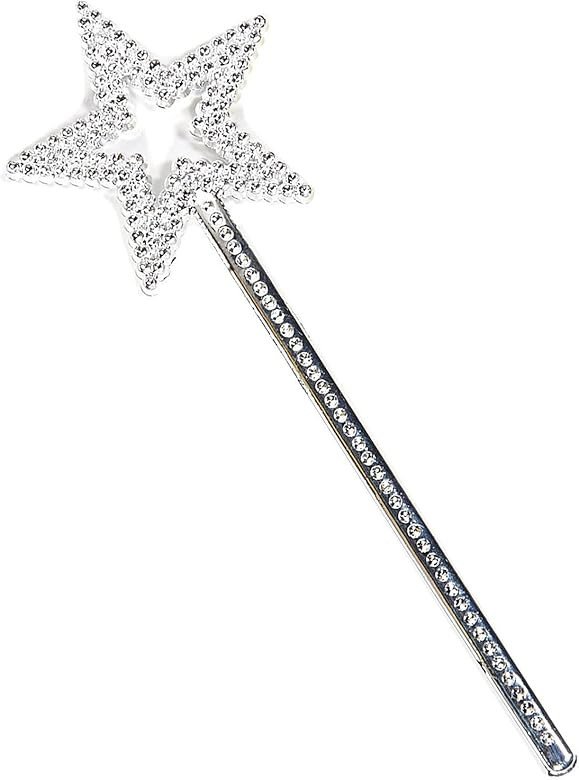 GIYOMI Star Wand, 13 Inches Silver Fairy Princess Angel Wand Sticks for Girls Costume Birthday Pa... | Amazon (US)