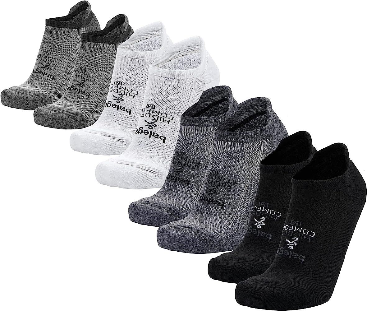 Balega Hidden Comfort No-show, Heel Tab, Running Socks for Men and Women (4 Pairs, White & Black,... | Amazon (US)