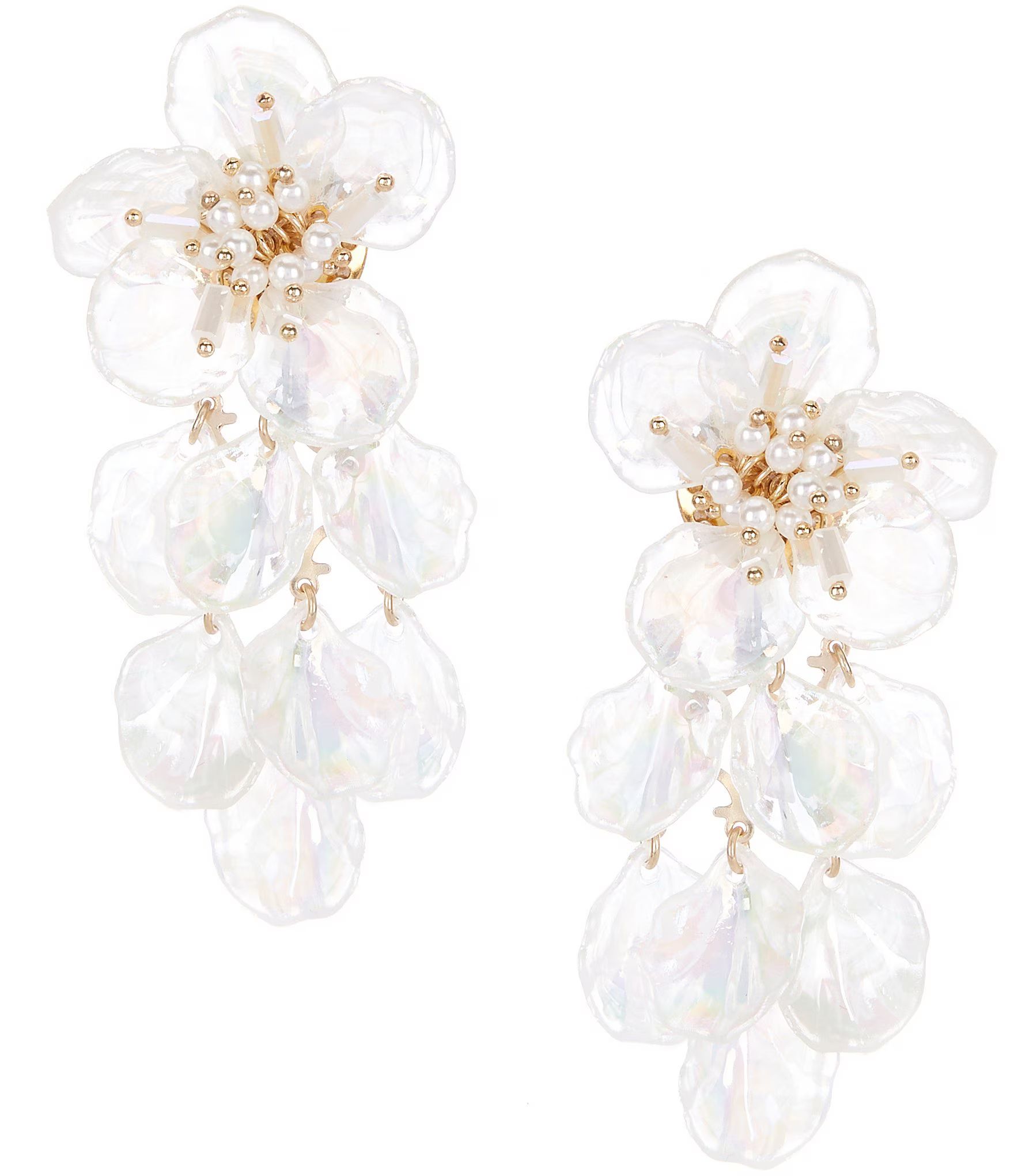 Borrowed & Blue Collection Flower with Petal Shakey Pearl Drop Earrings | Dillard's