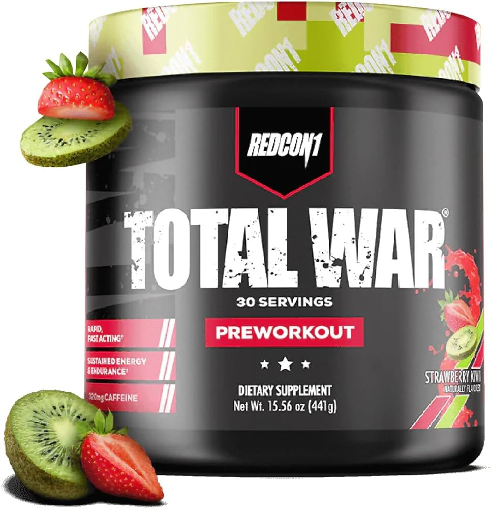 REDCON1 Total War Pre Workout, Strawberry Kiwi - L Citrulline, Malic Acid, Green Tea Leaf Extract... | Amazon (US)