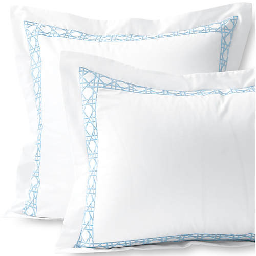 400 Thread Count Premium Supima Cotton No Iron Sateen Embroidered Pillow Sham | Lands' End (US)