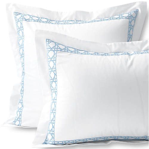 400 Thread Count Premium Supima Cotton No Iron Sateen Embroidered Pillow Sham | Lands' End (US)