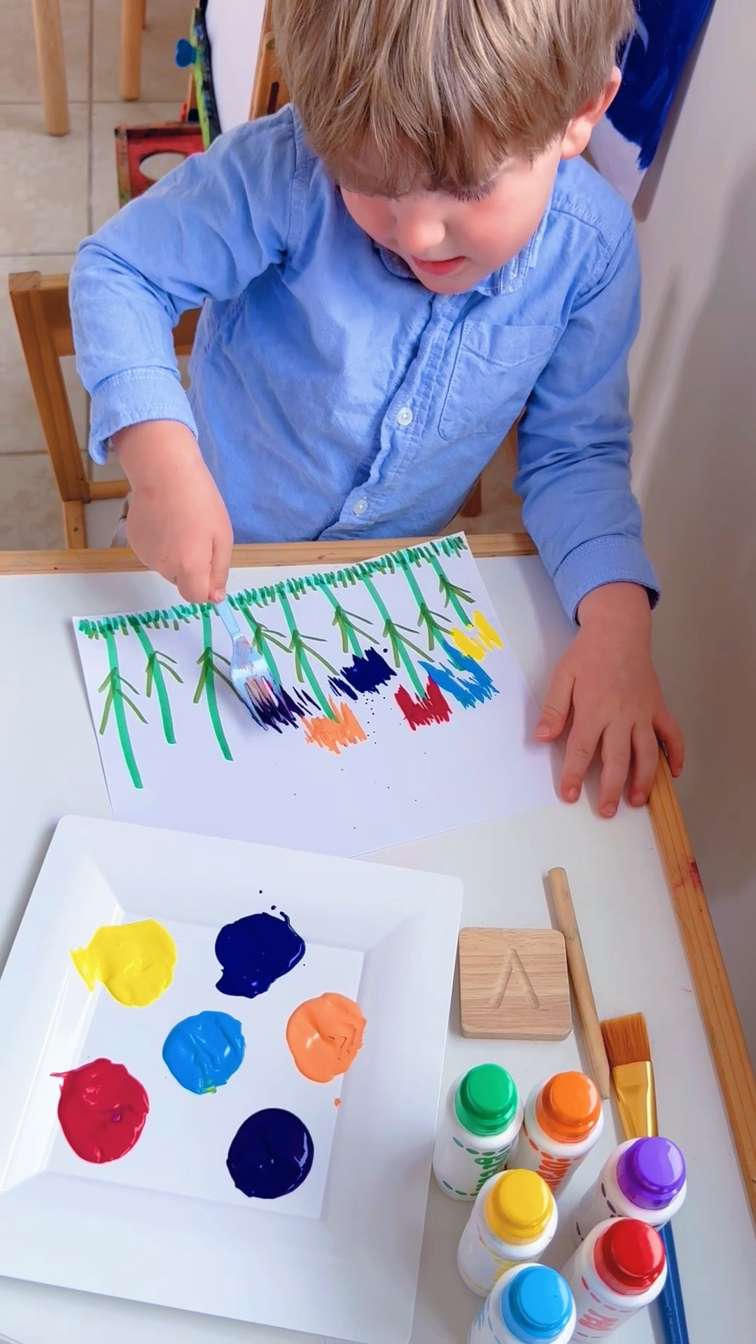 And then we did some fun s p r i n g  themed crafting!!! 🎨🌈🫟 Fork 🍴 tulips 🌷 for the win 🏆 and the cutest “V” for Vase 🏺 craft cut-glue-draw craft, too!! ✂️🖍️💐

#LTKdayinmylife #LTKmomlife #LTKKids