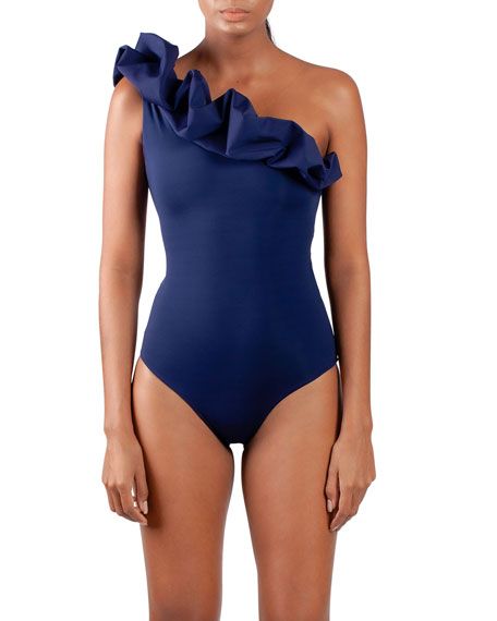 MAYGEL CORONEL Ruby Ruffle One-Piece Swimsuit | Neiman Marcus