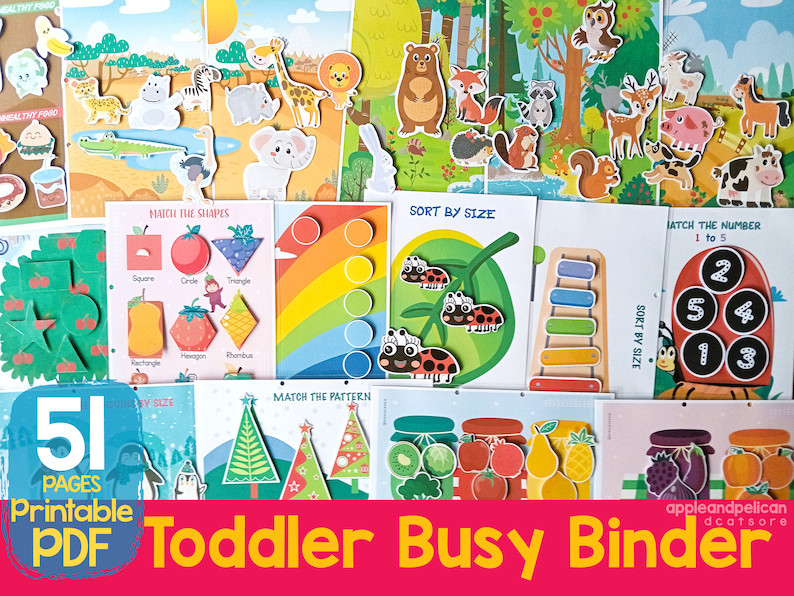 Toddler Learning Binder, Toddler Busy Binder, Toddler First Busy Book, Printable Quiet Book for T... | Etsy (US)