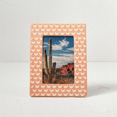 4&#34; x 6&#34; Stoneware Terracotta Table Image Frame Orange - Opalhouse&#8482; designed with Ju... | Target