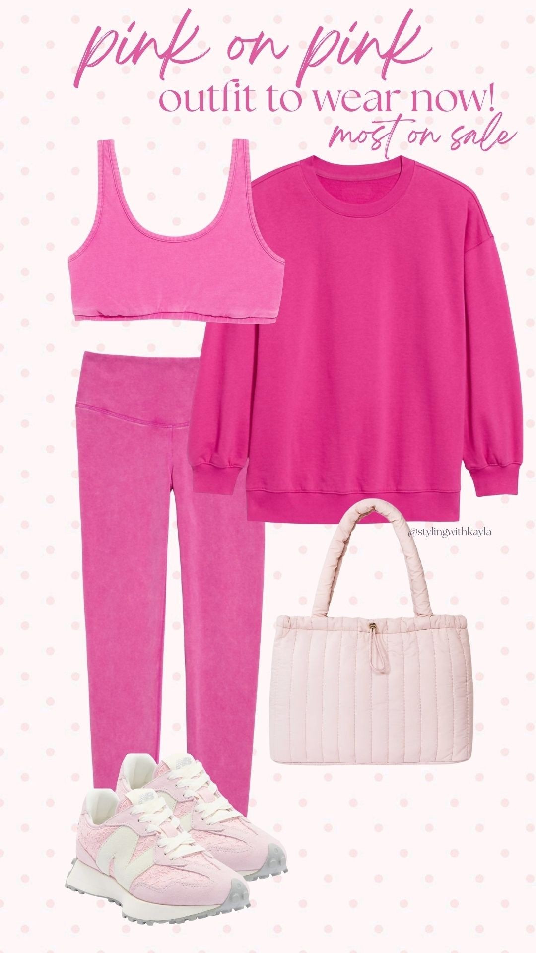Old Navy pink activewear outfit to wear now in the new year two slay your goals and still be comfy!! Obsessed with this new pink shade they just dropped😍😍 The outfit is on sale!! 

#LTKFindsUnder50 #LTKfitnessgoals #LTKSaleAlert