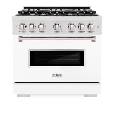 ZLINE 36" Classic Dual Fuel DuraSnow Range w/ 6 Burner Cooktop & Black Matte Door | Wayfair North America