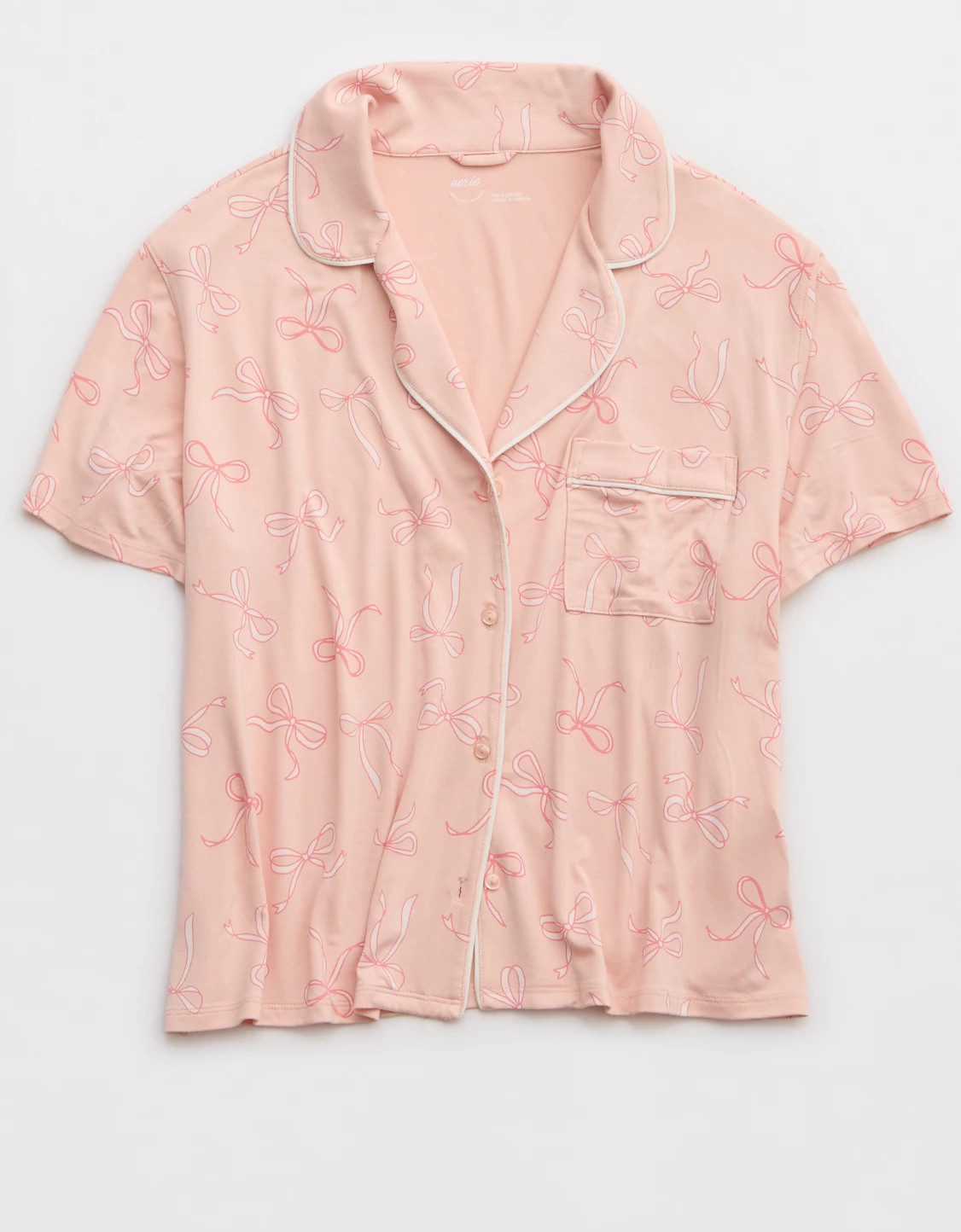 Aerie Real Soft® Short Sleeve Pajama Shirt | American Eagle Outfitters (US & CA)