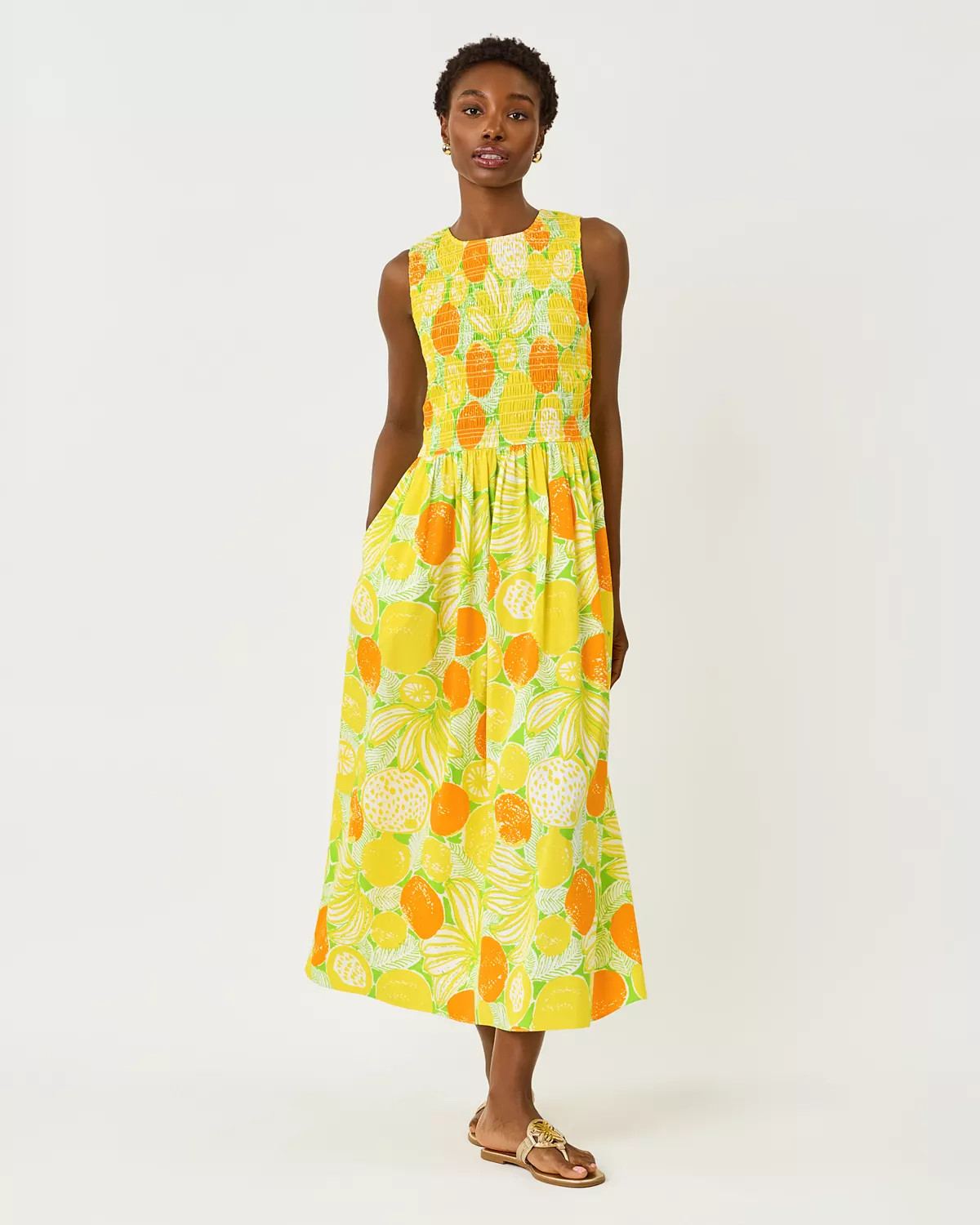 Daisey Smocked Midi Dress | Lilly Pulitzer