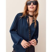 Per Una Satin V Neck Blouse - 20 - Navy, Navy | Marks & Spencer IE