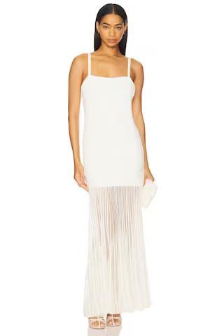 NICHOLAS Lyra Milano Stitch Midi Dress in Ivory from Revolve.com | Revolve Clothing (Global)