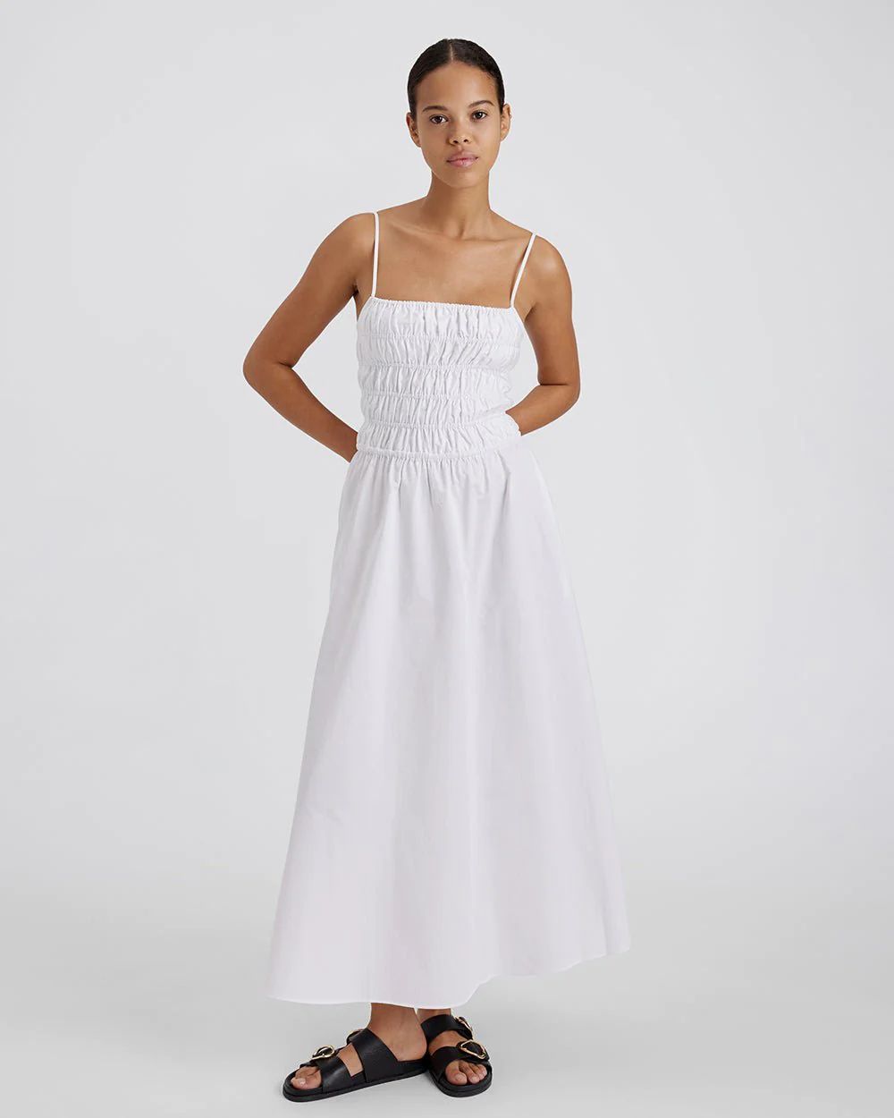 The Delta Midi Dress in Marshmallow | Solid & Striped