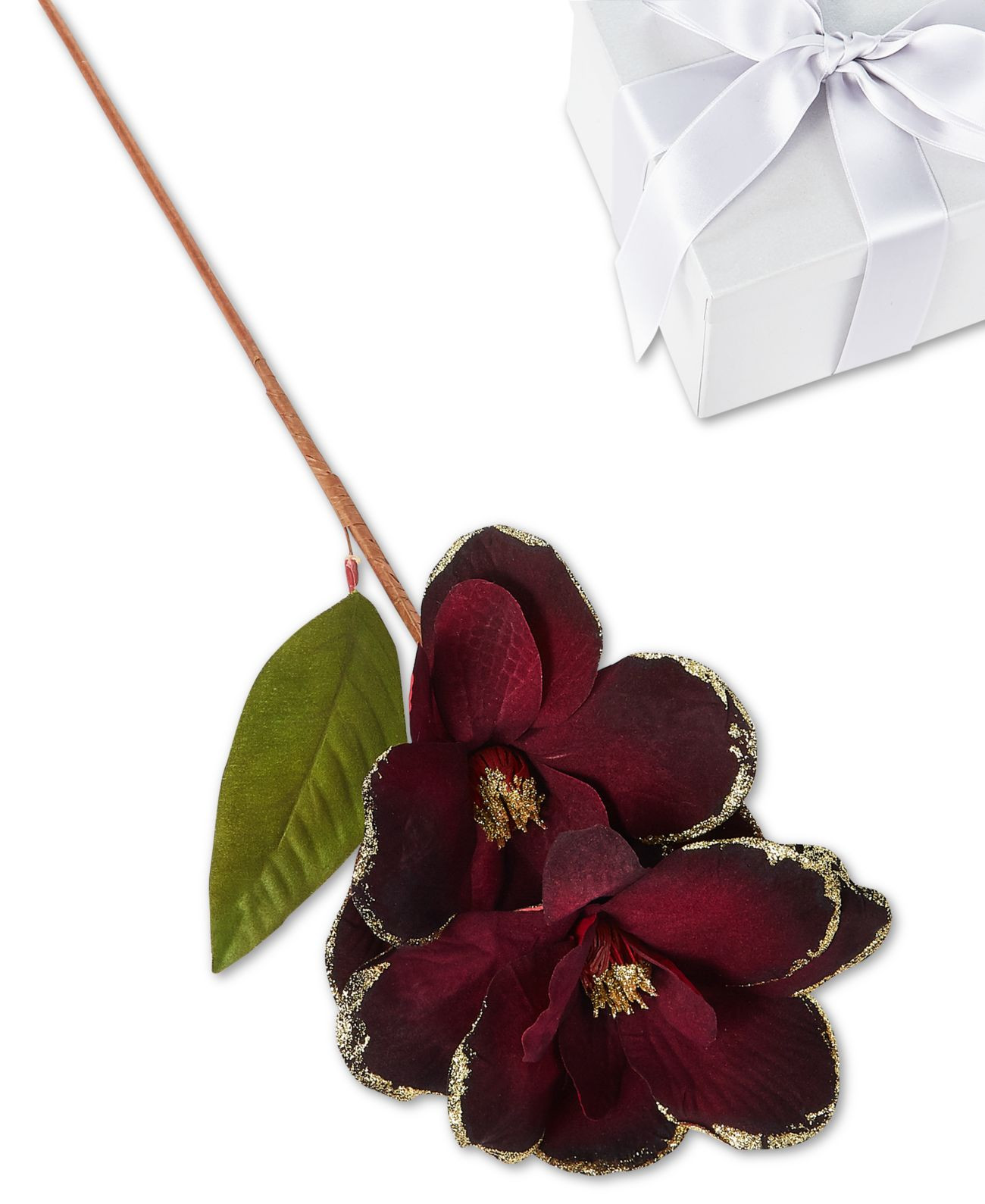 Holiday Lane Evergreen Dreams Burgundy Floral Pick Set of 3 | Walmart (US)