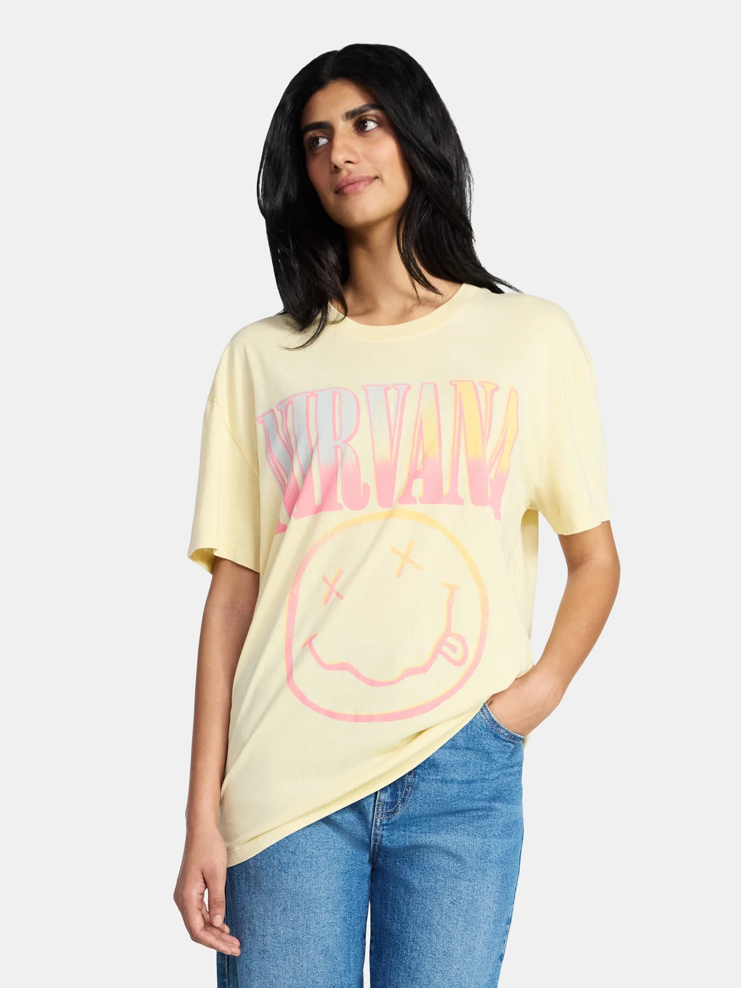 Nirvana Women's Tour Smiley Graphic Tee with Short Sleeves, Sizes XXS-XXL | Walmart (US)