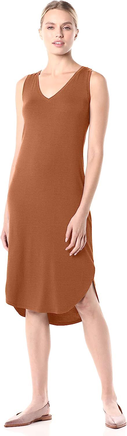 Amazon Brand - Daily Ritual Women's Jersey Sleeveless V-Neck Midi Dress | Amazon (US)