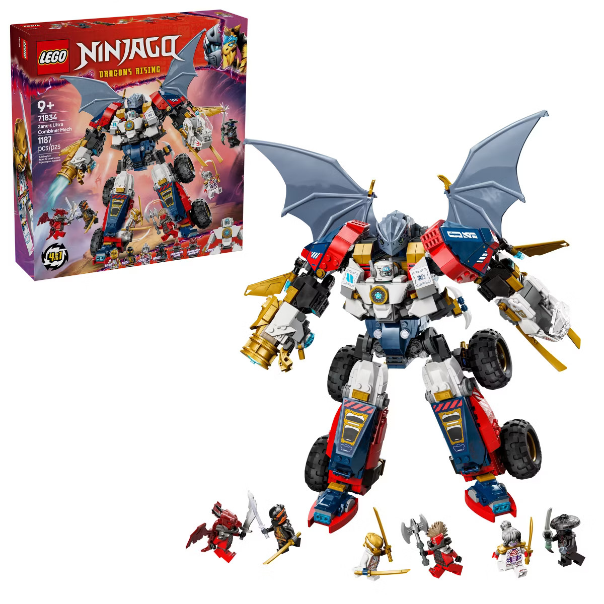 LEGO NINJAGO Zane's Ultra Combiner Mech Ninja 4-in-1 Building Toy 71834 | Target