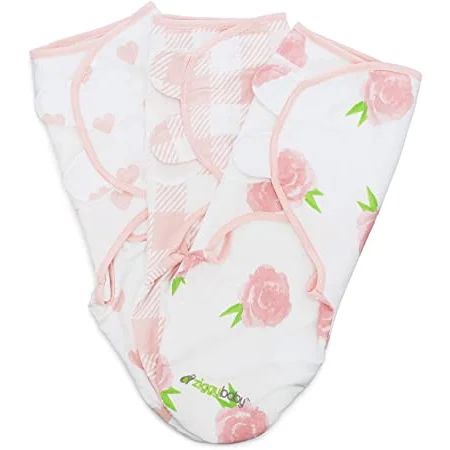 Baby Swaddle Blanket Wrap Set 3 Pack- Pink Peony, Pink Heart, Pink Buffalo Plaid - Newborn Swaddle,  | Walmart (US)