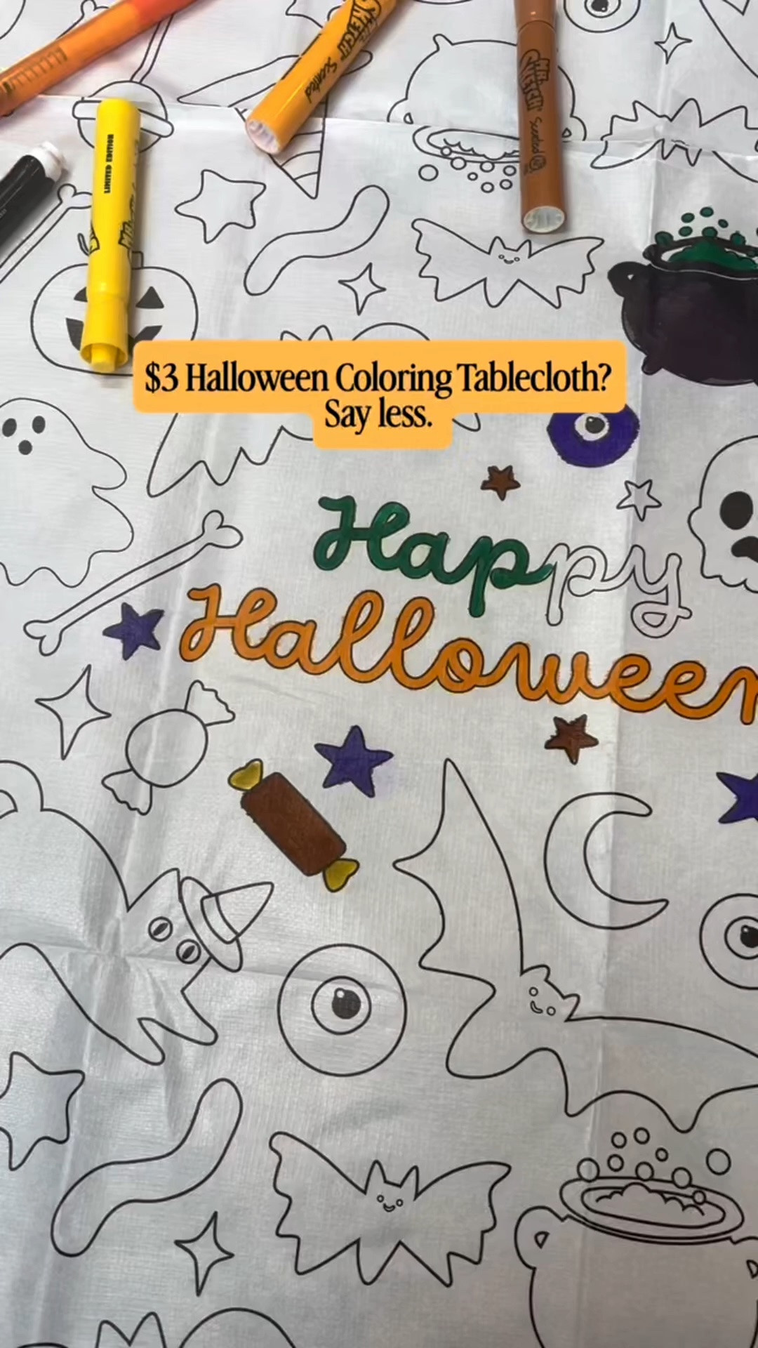 Mondo Llama seasonal crafts are my favorite and this $3 Halloween coloring tablecloth is such a no brainer for entertaining kids!

STORY