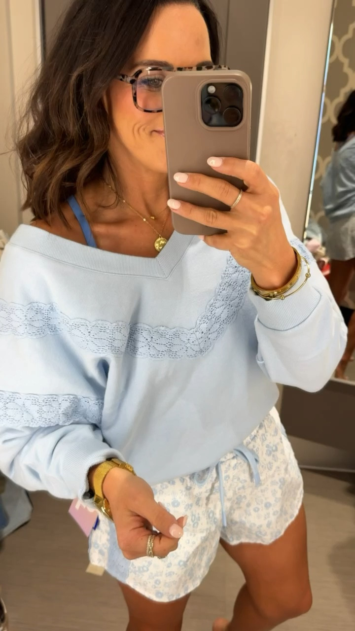 Pastels, sunshine, and comfy layers. This crewneck from @target perfect for springtime. This is so pretty and so affordable! The lace detail sends it over the top. Loving these shorts that go perfectly with the crewneck, I'm obsessed! 

Target finds easy throw on women's fashion cozy spring finds light layers easy spring outfits target spring fresh style casual everyday wear mom approved finds VintagePickin 

#LTKSeasonal #LTKmomlife #LTKootd