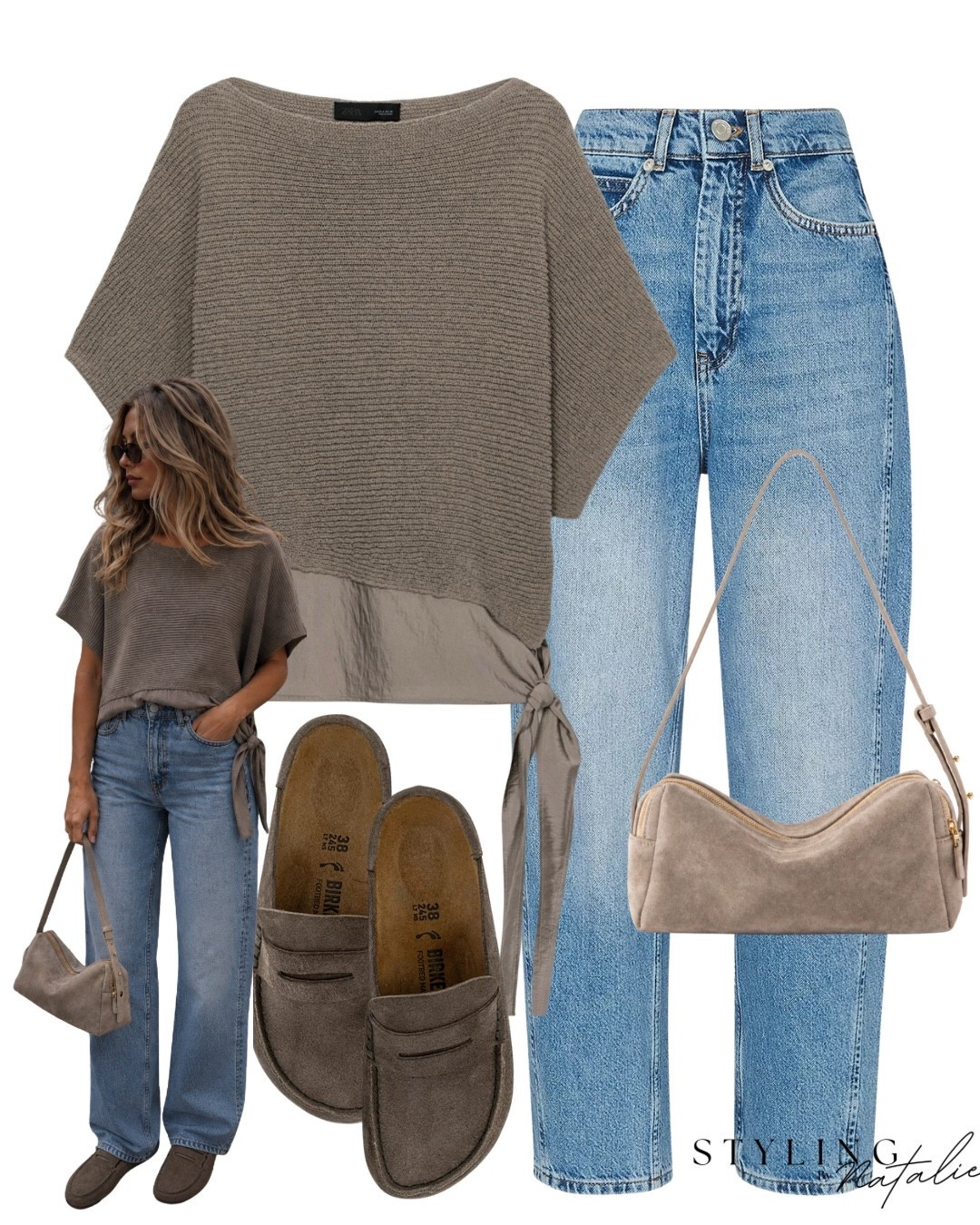 Knit top with side knot, high assisted barrel leg jeans, Birkenstock loafers and suede bag.
Taupe, denim, suede, Birkenstock Naples, autumn, transitional style, casual chic @Elleme

#LTKFashionMonth #LTKeurope #LTKjeans