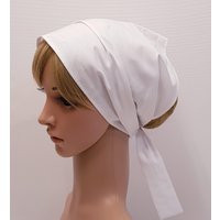 White Cotton Hair Scarf, Wide Headband, Self Tie Head Christian Women Wear, Bandanna | Etsy (US)