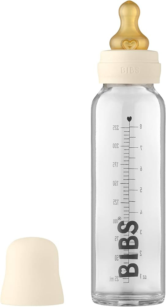 BIBS Baby Glass Bottle. Anti-Colic. Round Natural Rubber Latex Nipple. Supports Natural Breastfee... | Amazon (US)