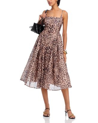 AQUA Animal Print Midi Dress - Exclusive  | Bloomingdale's Women | Bloomingdale's (US)
