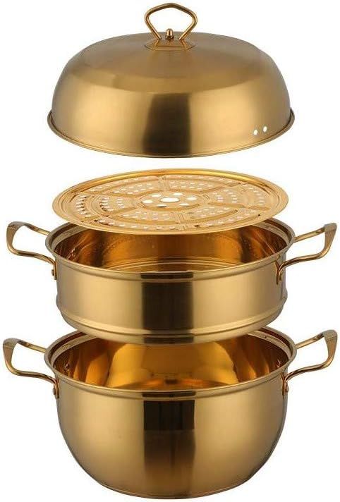 Stainless Steel 3 Tier Steamer Pot Color Me Stock Pan Sauce Pot with Steamer Insert and Steamer R... | Amazon (US)