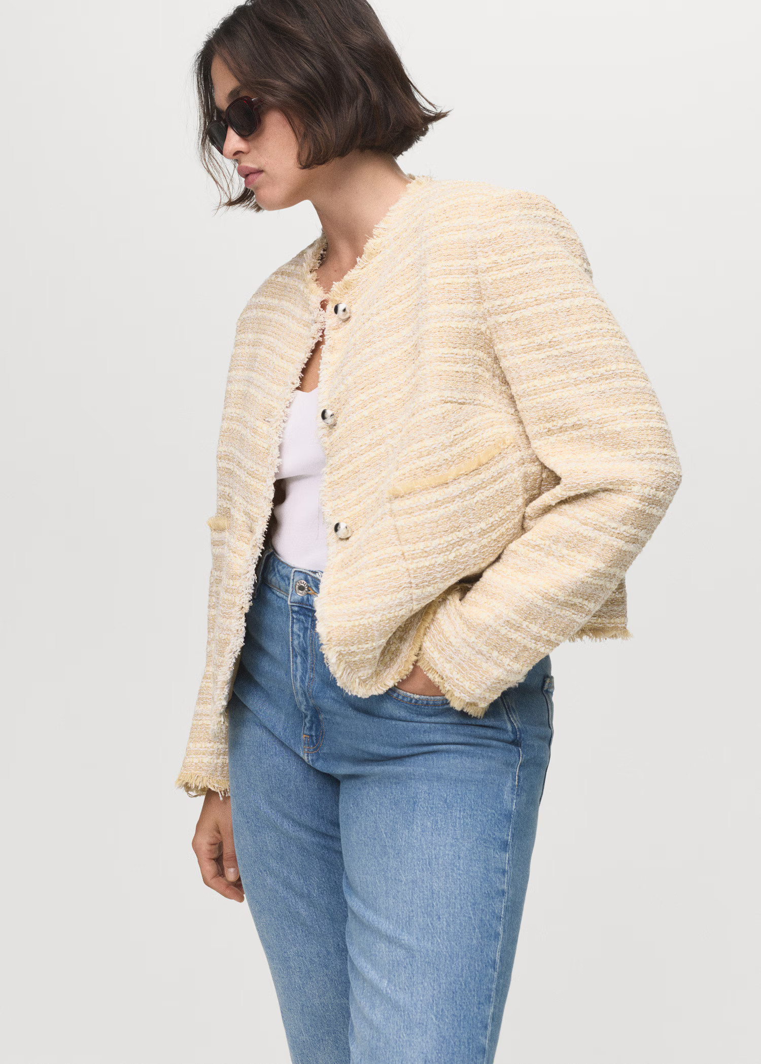 Tweed jacket with jewel buttons - Women | MANGO USA | Mango (US/MX/AU)